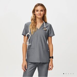 Figs Technical Collection Charcoal Women's Scrub Top